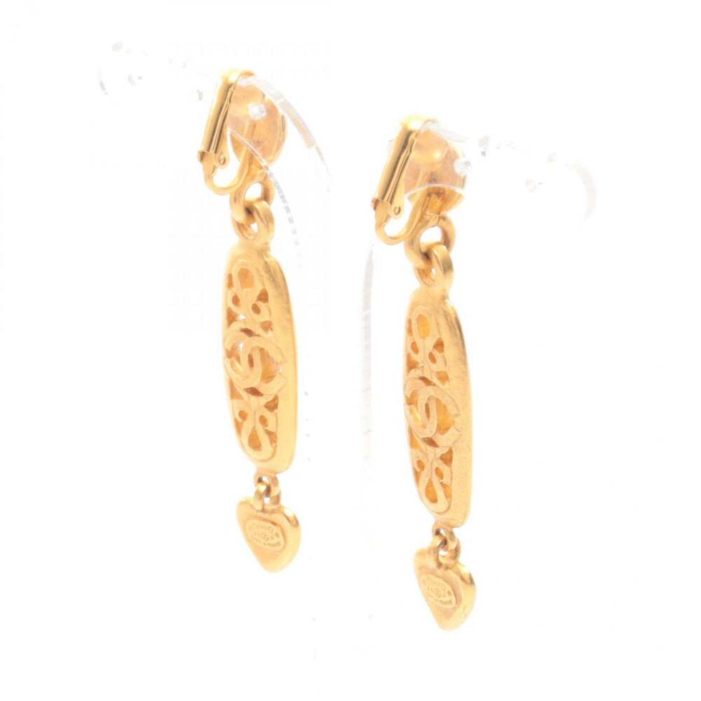 CHANEL Authentic Gold Logo Earrings - Picture 2 of 5